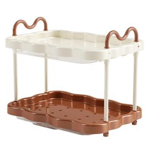 杯架置物架客厅轻奢放茶杯咖啡杯沥水双层托盘架子马克杯子收纳架