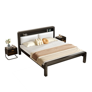 铁艺床不锈钢双人床家用1米5加粗加厚铁架床宿舍学生单人钢架铁床