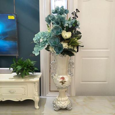 欧式落地大花瓶 仿真花艺套装 客厅装饰摆件美式家居饰品插花摆设