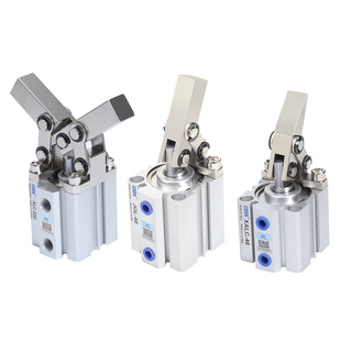 小型气动锁紧器ALC杠杆夹紧气缸斜压双压板JGL带磁工装快速夹模具