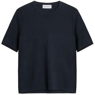 羊毛套头圆领短袖T恤女