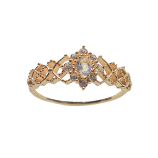 Luna月光女神 绝美幽光天然切面月光石日系同款925纯银戒指