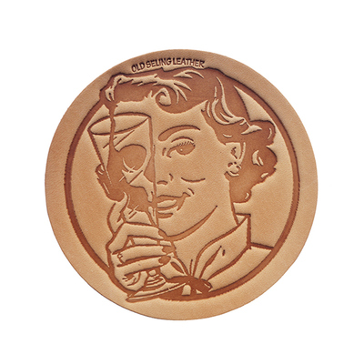 美式风真皮意大利植鞣革防滑杯垫