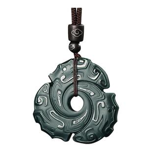 新款和田玉时来运转玉吊坠真品新疆青玉男士女士平安牌玉石玉挂件