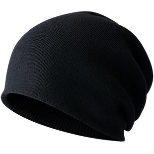 套头帽子男秋冬季不加绒两戴户外休闲韩版毛线帽男士冷帽潮针织帽