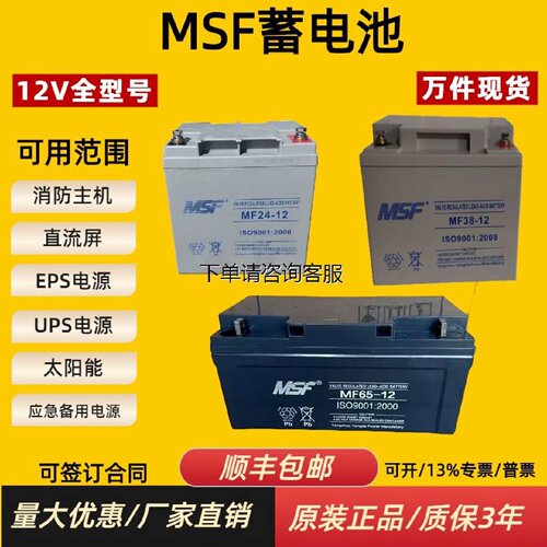 MSF蓄电池MF12V17A24AH38A40A65A100A应急直流屏备用UPSEPS系统