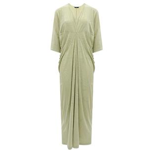 COCOBELLA竹叶提花新中式针织连衣裙国风立裁宽松舒适长裙FR0045