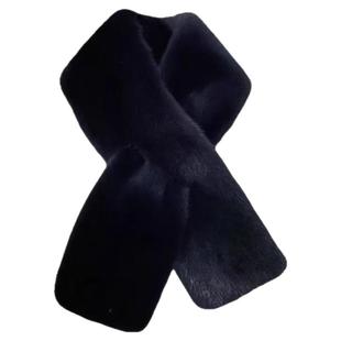 仿水貂绒男士双面围巾中老年围脖东北户外护耳护劲冬季保暖皮草