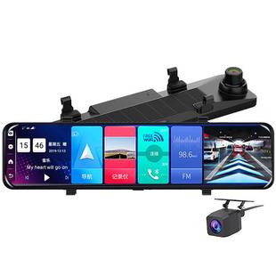 新款12寸全屏行车记录仪前后双录高清流媒体后视镜导航倒车一体机