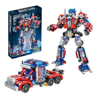 变形积木机甲金刚擎天机器人柱拼图6到12岁男孩拼装玩具适用乐高