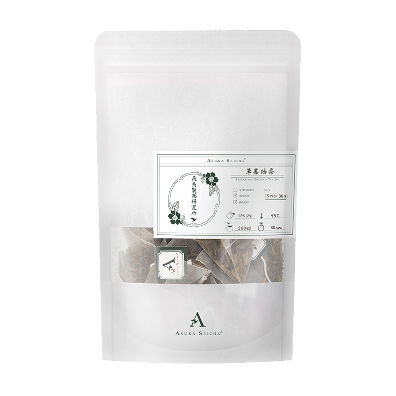 飞鸟制茶草莓焙茶茶包草莓焙烤绿茶晚安茶低咖啡因袋泡茶调味茶