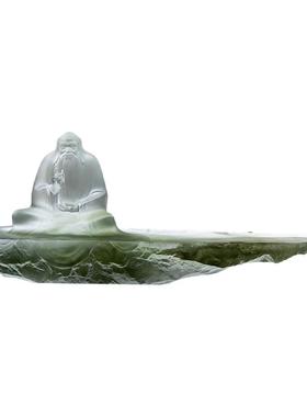 京铜纯琉璃老子像摆件干泡台茶盘