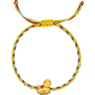 周六福黄金5d硬金手绳定价编绳女款敦煌马手饰生肖马系列新年礼物