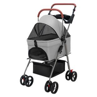 宠物推车户外遛狗狗猫咪手推车外出小型犬宠物车轻便可分离折叠笼