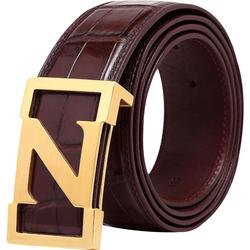 V.V.Brown男士鳄鱼皮带平滑扣