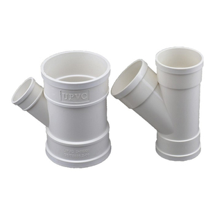 PVC斜三通/PVC排水管45度斜三通/50/75/110/160PVC等径异径斜三通