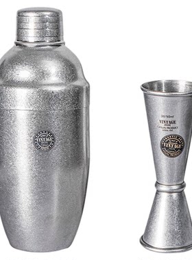 日本Aoyoshi青芳制作所雪克壶不锈钢调酒器复古摇酒壶鸡尾酒量杯