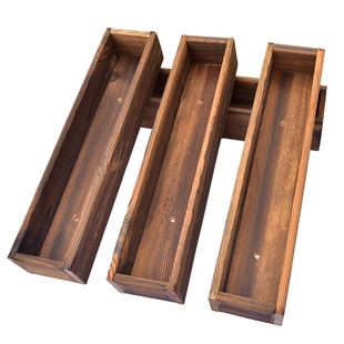 防腐木花箱长方形碳化实木花盆园艺室内户外阳台多肉绿植种菜花槽