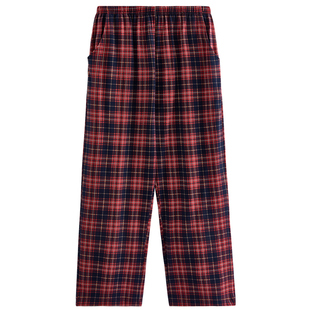 芬腾睡裤女士纯棉春秋季居家长裤格子休闲女大码家居裤可外穿单裤