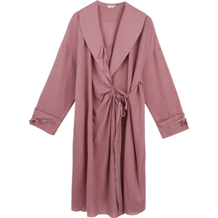 【限时直降】朵朵可可春秋季天然棉麻睡衣女家居服起居服睡袍晨袍