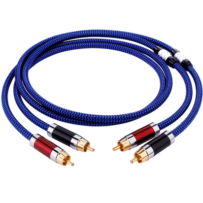 二对二音频线rca红白单晶铜功放