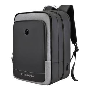 北极猎人男士商务大容量双肩包出差旅行包17寸电脑背包定制印logo