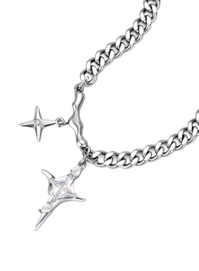 小众潮酷十字架金属项链男女百搭