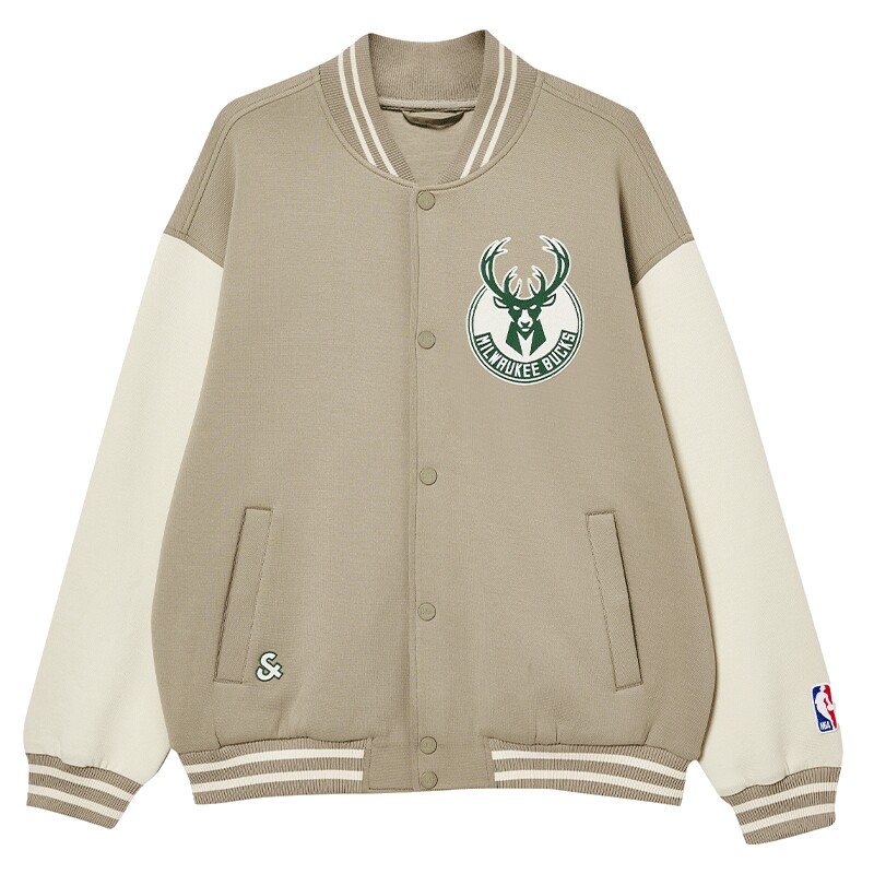 【NBA联名款雄鹿队】杰克琼斯男装春季夹克外套拼色棒球服宽松