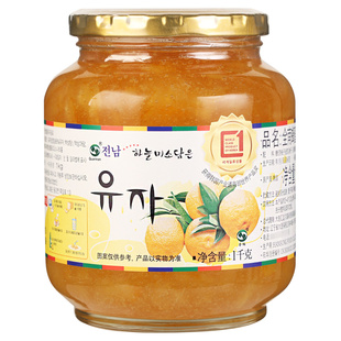 韩国全南蜂蜜柚子茶1kg罐装冲泡水果茶酱泡水柠檬百香果茶冲饮品
