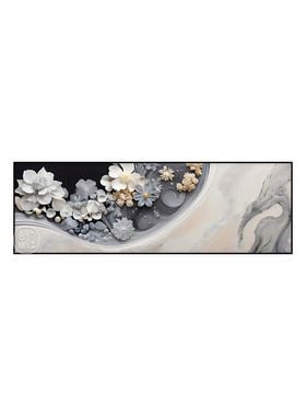 轻奢透感白莲花立体感贴画金蕊精致自粘客厅墙面高级感装饰秒焕新