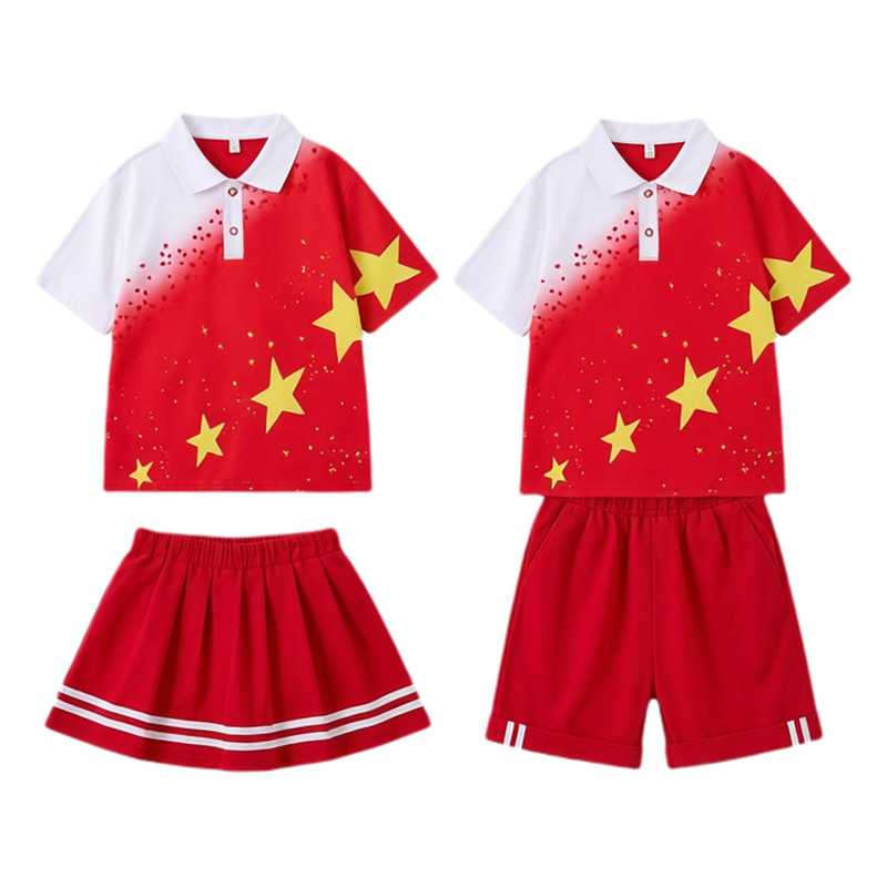 儿童啦啦队演出服幼儿园大合唱团体爱国小学生运动会开幕式表演服