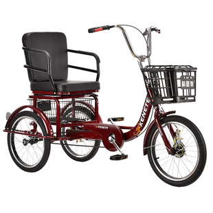 科恩特老年三轮车轻便休闲老人代步车座椅加宽可进电梯脚蹬自行车