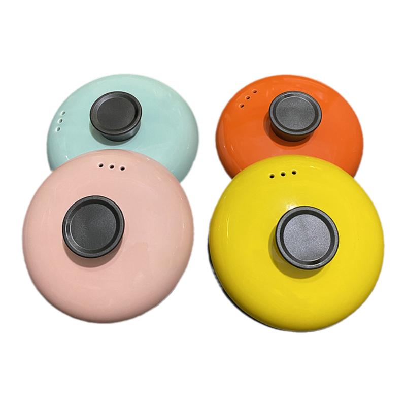 砂锅盖子黄橙粉彩色陶瓷炖煲汤通用耐高温配件单药壶原装电砂锅盖