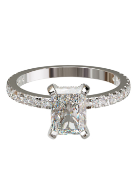 18K金雷迪恩满镶轻奢婚戒定制