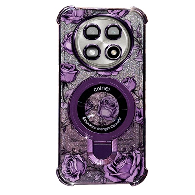 OPPOA5IPRO手机壳oppoa5ipro 高级感防摔手机壳 玫瑰印花电镀全包小 U 磁吸支架简约