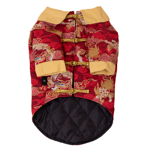 新年喜庆宠物狗狗衣服秋冬加厚保暖泰迪比熊雪纳瑞小型犬猫咪唐装