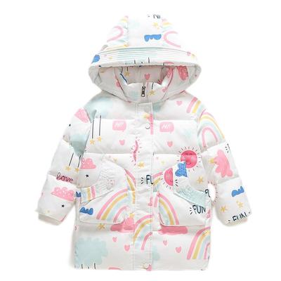 中长款加厚女童洋气儿童羽绒服