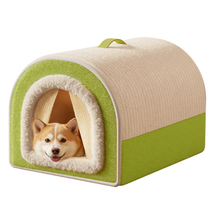 狗窝2025新款冬加厚保暖大型半封闭小狗屋冬天睡觉房子可拆洗猫窝