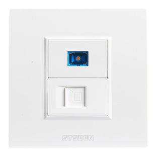 86型暗装七类八类网口入户光纤千兆网络面板SC光纤带六类网线插座