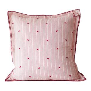 纳茉【爱你】爱心棉布绣花床头大靠枕靠垫可爱红色少女卧室抱枕