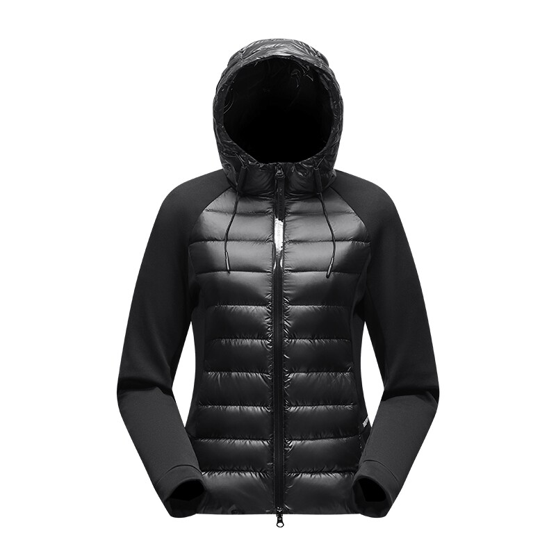 美力城冬季轻薄羽绒服女式短款修身鹅绒服连帽休闲纯色外套127