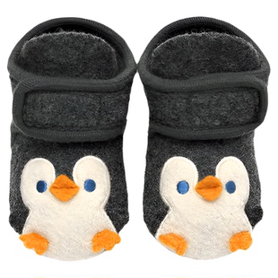 小茸 宝宝学步鞋0-2岁婴童家居柔软室内鞋小企鹅软底防滑纯羊毛鞋