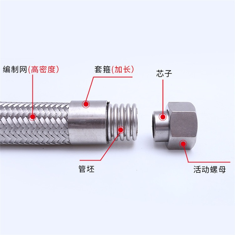 304不锈钢波纹管工业高温高压蒸汽钢丝编织网金属软管316