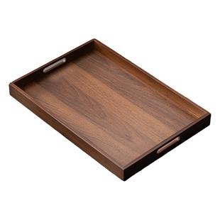 黑胡桃色茶托盘中式竹制茶盘功夫茶具茶托高档家用放茶杯茶水托盘