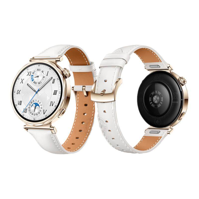 适用华为GT6手表带watchgt5pro真皮watch5腕表带gt4专用按键拆watch4pro女款gt3按压pro白色牛皮gt2智能高级