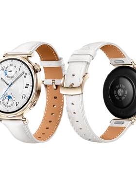 适用华为GT6手表带watchgt5pro真皮watch5腕表带gt4专用按压式watch4pro女款gt3按压pro白色牛皮gt2智能高级