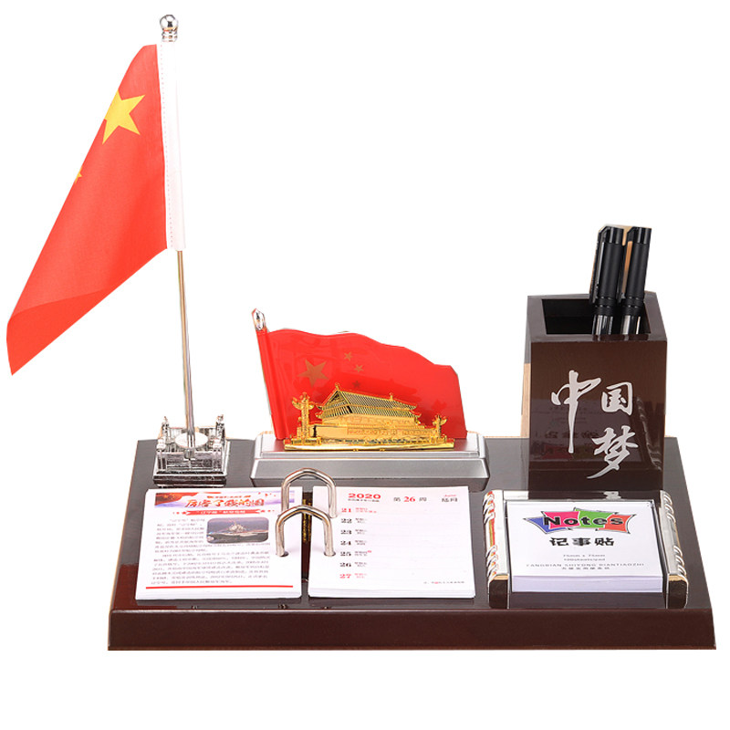 新款2025年木质台历架订制高档商务礼品办公桌面日历摆件定做笔筒