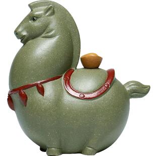 2026马年新款精品高端紫砂茶宠玩小摆件变色可养送礼十二生肖唐马