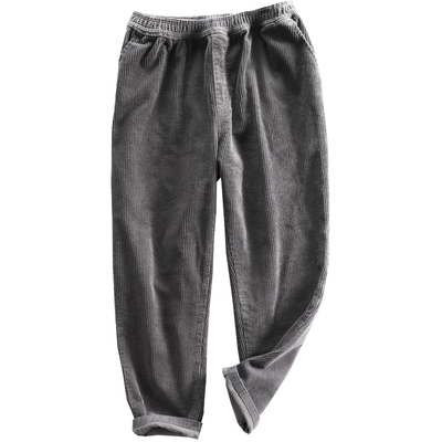 灯芯绒直筒保暖九分裤男休闲潮流