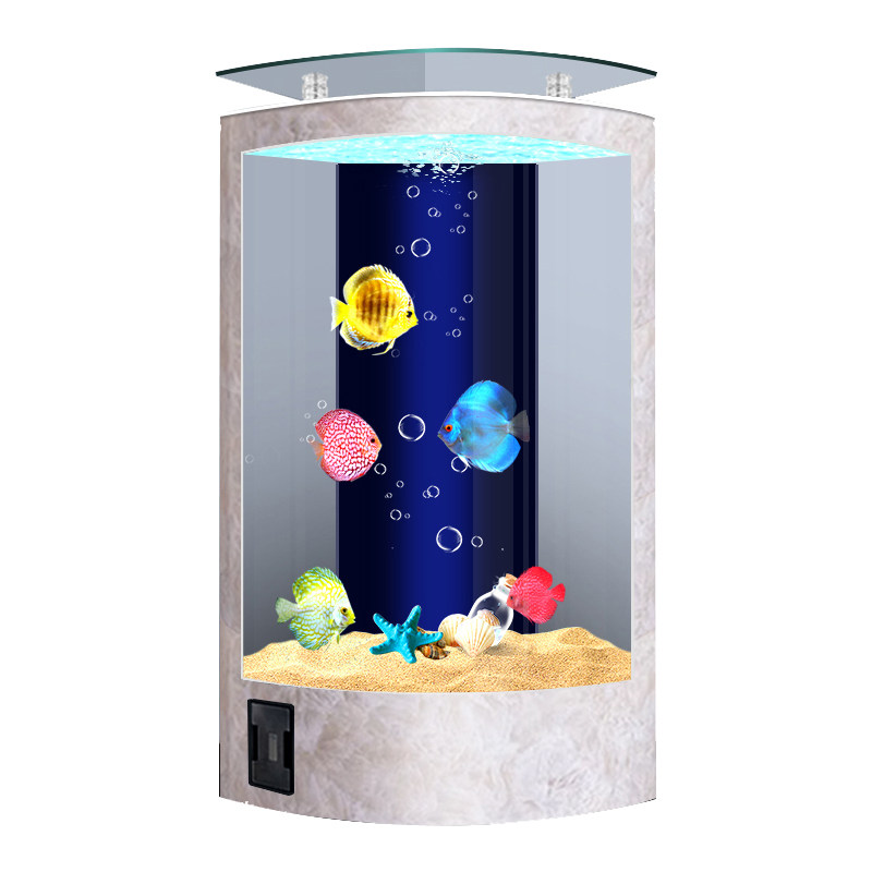 客厅浮法玻璃落地式鱼一键排水